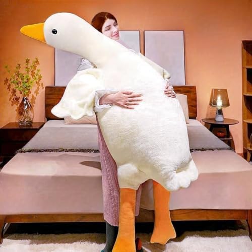 Giant Fat Goose Plush Pillow 63 in Soft Furry Swan Hugging Pillow