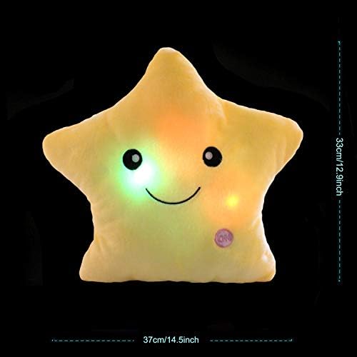 Creative Twinkle Glowing Star Plush Pillow LED Night Light for Kids