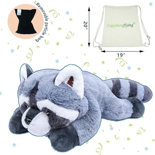Capybaraflying Raccoon Weighted Plush Pillow