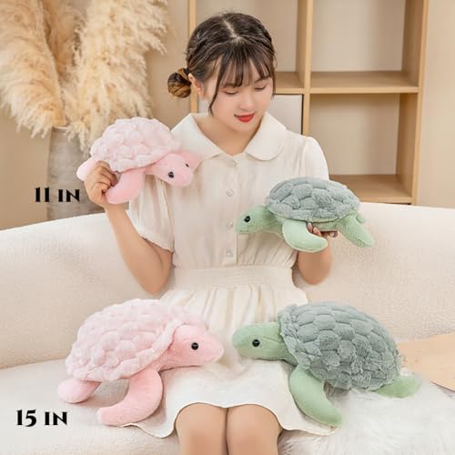 DISXENT Super Cute Pink Sea Turtle Plush Toy 11in