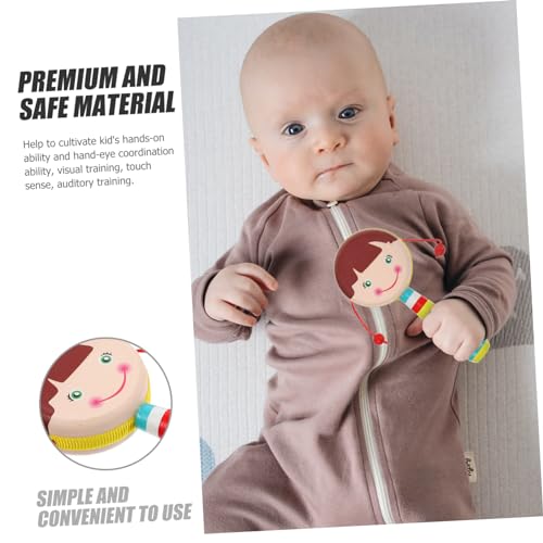 2pcs Musical Wooden Rattle for Babies with Soft Edges