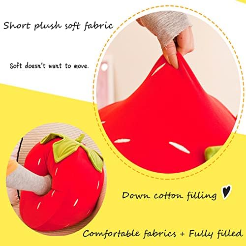 Cute Fruit Strawberry Plush Pillow for Kids - Soft Red 78 Inches