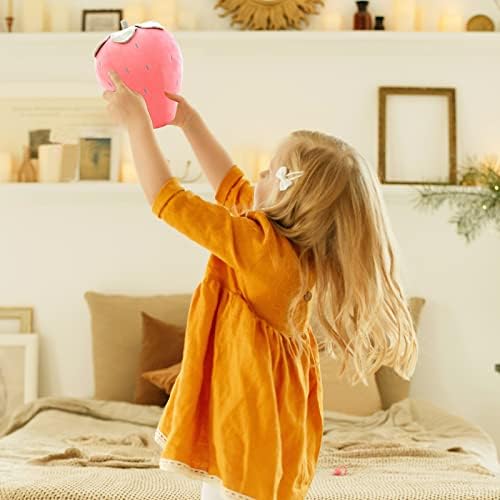 PUXU Cute Strawberry Plush Pillow for Kids