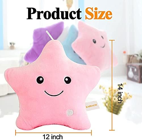 KAHEAUM LED Light Up Plush Star Pillow for Kids