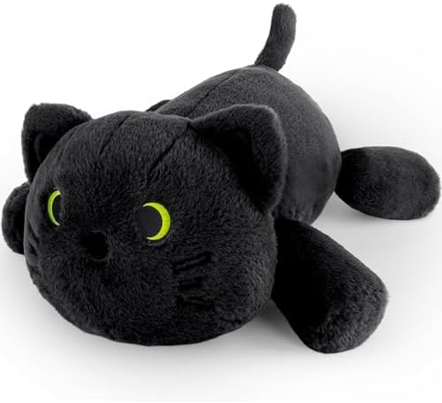 22 Inch Big Weighted Stuffed Animal Black Cat Plush Pillow