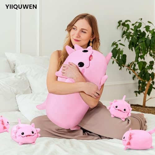 YIIQUWEN Axolotl Plush Family Set with 4 Baby Pillows
