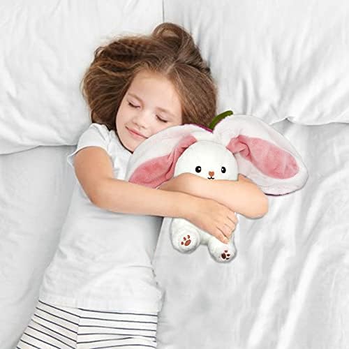 YOUBLEK Reversible Cuddle Bunny Plush Pillow with Zipper