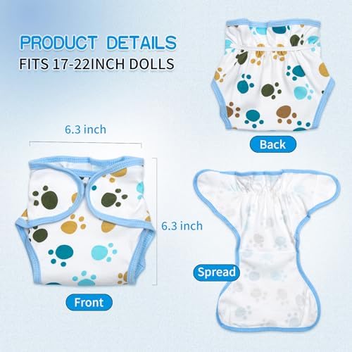 PEDOLLTREE 4 PCS Reborn Baby Diapers Underwear Set