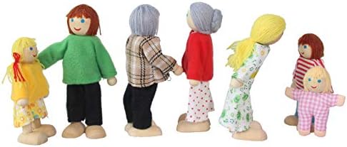 Yeooyoor Wooden Doll House Family 7 Figures