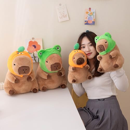 Ditucu Capybara Plush Pillow with Frog Hat