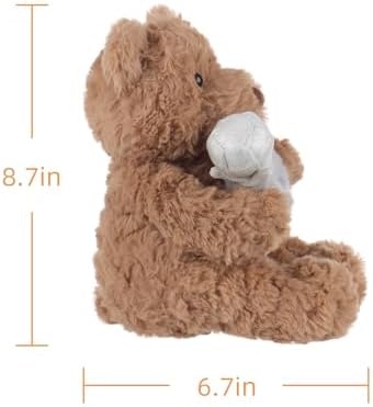Apricot Lamb Romantic Coffee Bear with Diamond Ring Stuffed Animal 1