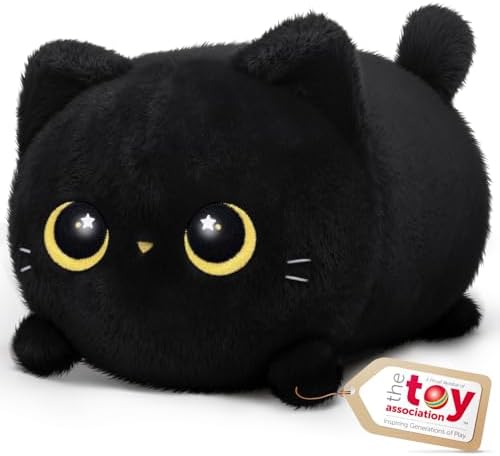 Soft Black Cat Plush Pillow Toy 8 Inch 1