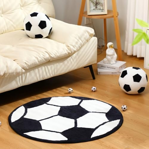 Nuanchu Soccer Plush Pillows and Rug Set
