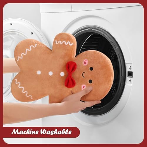 Christmas Gingerbread Man Plush Pillow Decor 1