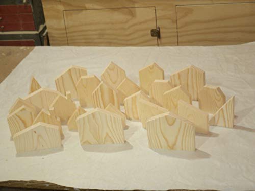 25 Handmade Unfinished Wooden House Shapes Set