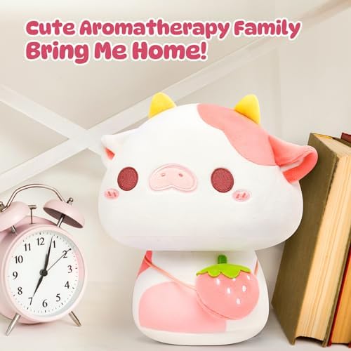 Scented Plush Strawberry Cow Pillow