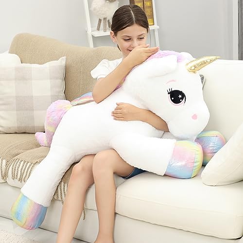 44 Inch Giant Unicorn Plush Pillow Toy
