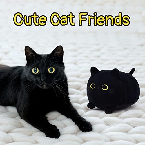 Kawaii Black Cat Plush Pillow Toy for Kids