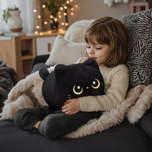 Soft Black Cat Plush Pillow Toy 8 Inch 1