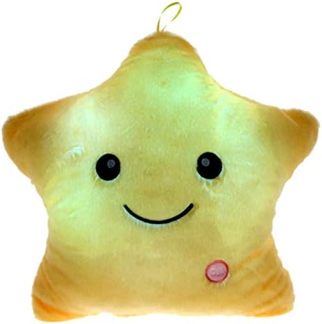 Creative Twinkle Glowing Star Plush Pillow LED Night Light for Kids