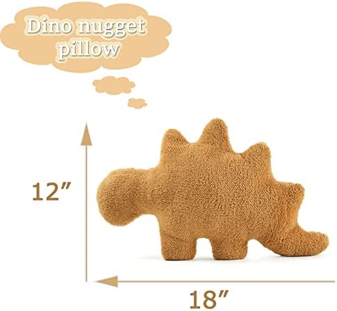 Dino Nugget Plush Pillow Funny Birthday Gift for Kids and Teens