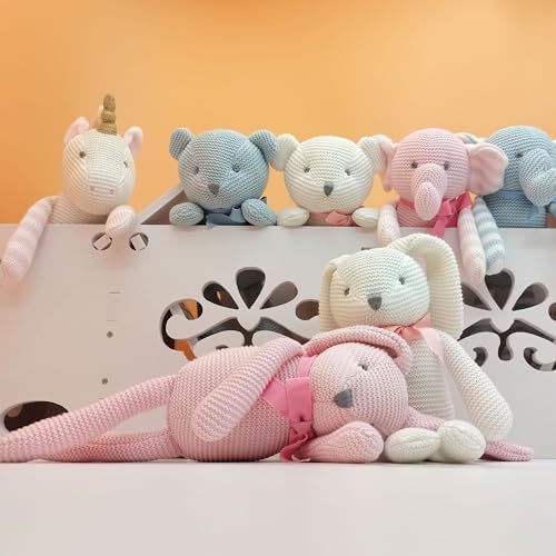 FLUFFYFUN Organic Baby Toys Blue Elephant 71 Inch
