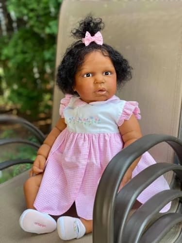 Black Reborn Baby Doll 24 Inch Realistic Girl
