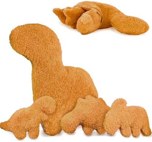 4 Pack Dino Nugget Pillow Set with Plush Toys