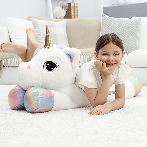 44 Inch Giant Unicorn Plush Pillow Toy