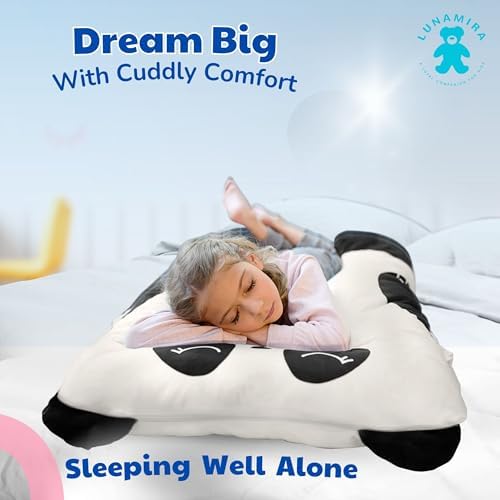 LUNAMIRA Panda Kids Body Pillow - 47 U-Shape Plush Comfort