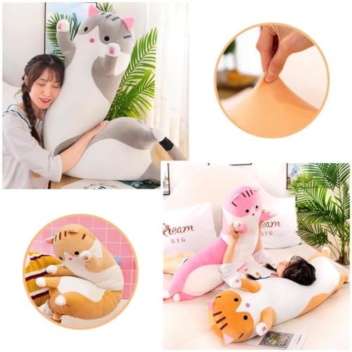 SHINUOER Long Pink Cat Plush Pillow 197 Inch