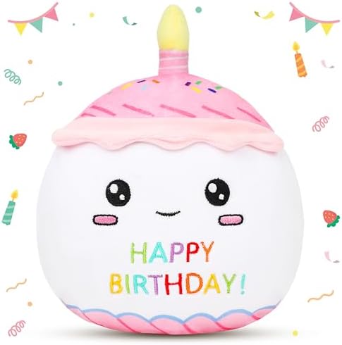 Easfan Birthday Cake Plush Pillow Stuffed Animal