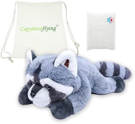 Capybaraflying Raccoon Weighted Plush Pillow