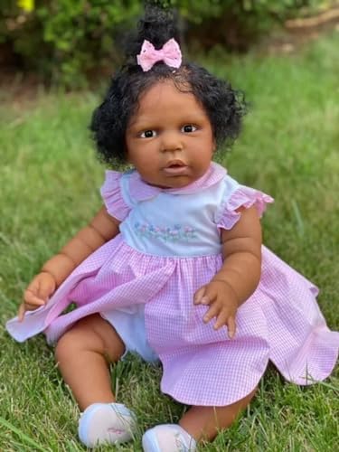Black Reborn Baby Doll 24 Inch Realistic Girl