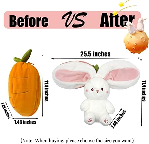 YOUBLEK Reversible Cuddle Bunny Plush Pillow with Zipper