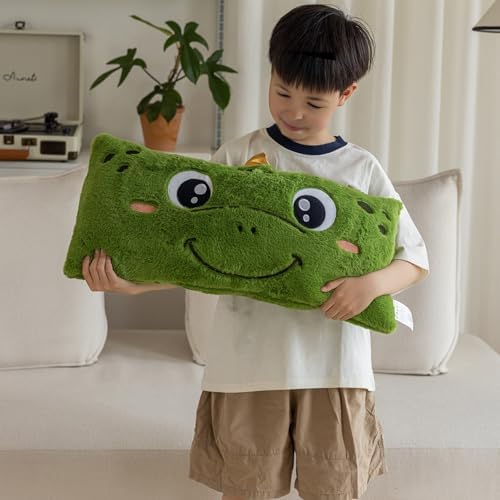 Snugtown Dinosaur Plush Lumbar Pillow - 12x24 Inches Green