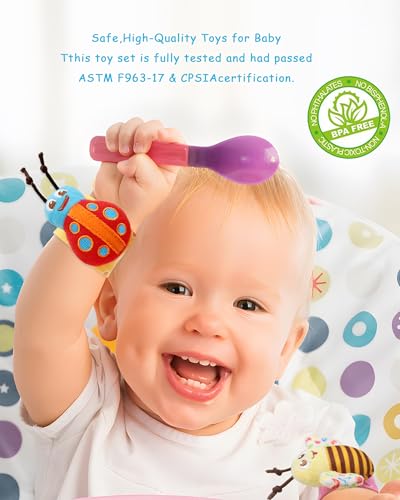 BLOOBLOOMAX Wrist Rattle Sock Set 12pcs Baby Toy