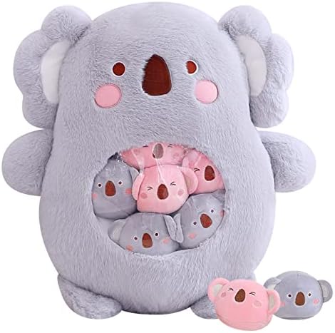 Kawaii Koala Plush Pillow Toy Set - 6 Fluffy Koala Stuffed Animals