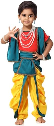Ezuwail Krishna Costume for Baby Boy with Dhoti and Kurta Set
