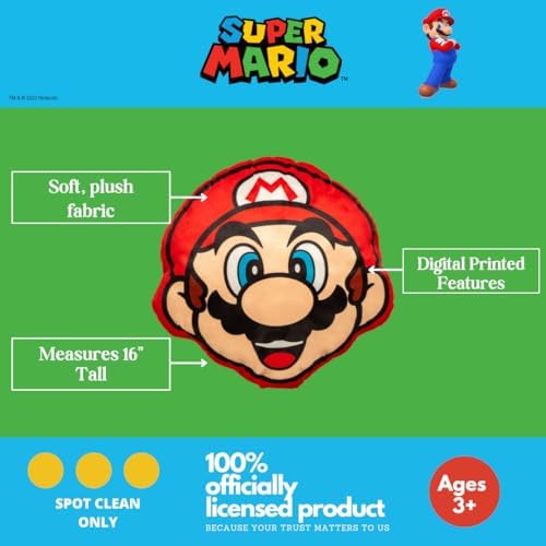 Franco Super Mario Plush Pillow 16 Inches Tall