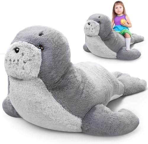 39 Inch Giant Seal Plush Stuffed Animal Cuddle Toy