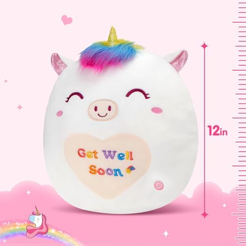 Athoinsu 12 Inch Luminous Unicorn Plush Pillow