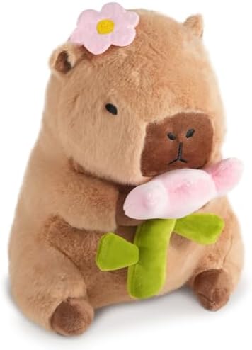 Flower Capybara Plush 11 Inch Cute Stuffed Animal Pillow