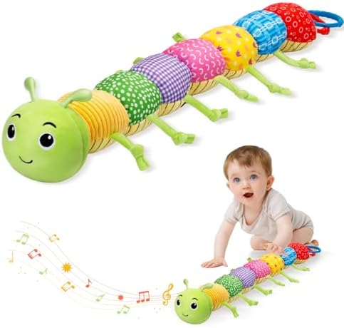 PADONISE Musical Plush Stuffed Animal Toy for Newborns 0-12 Months