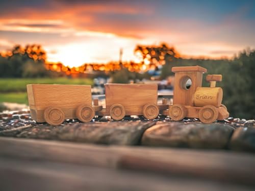 Personalized Wooden Train Set for Toddlers 2-4 Years 1