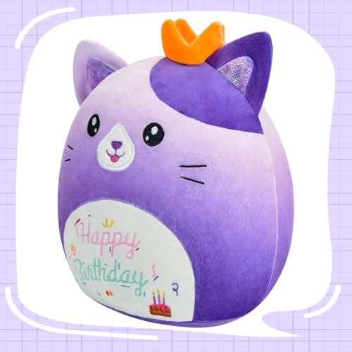 12 Inch Gradient Purple Cat Plush Pillow Toy