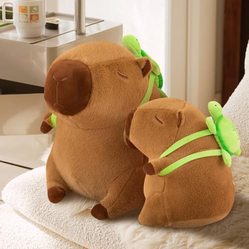 Capybara Plush Stuffed Animal with Turtle Backpack 9 Inch