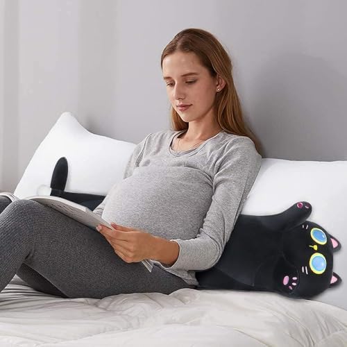 Sprinqdawin Long Black Cat Plush Pillow 355 Cuddly Weighted Stuffed Animal