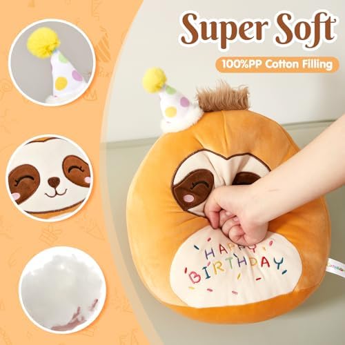 CozyWorld 15 Birthday Sloth Plush Pillow