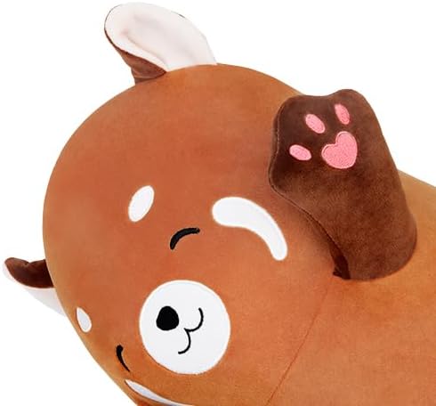 Yeqivo Cute Long Raccoon Plush Pillow Soft Hugging Toy Orange 1968Inch50cm